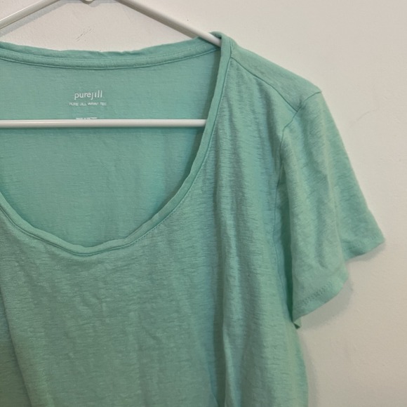 J. Jill XL Wrap Tee Pure Jill Light Green Linen Rayon Sea Soft Spring Layer - Picture 3 of 7